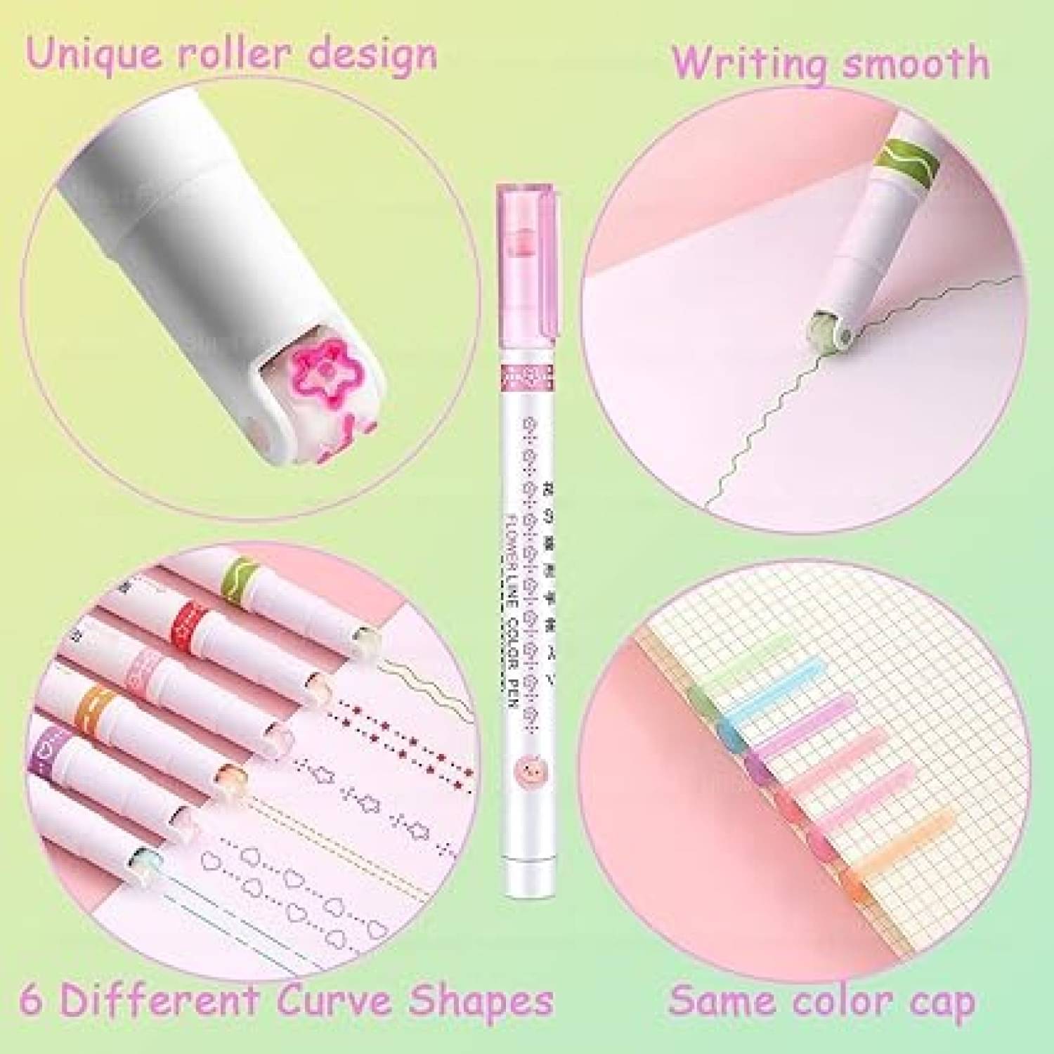     			Linear Color Pen Highlighter Pen Set Line Markers Colors For Adults&Kids,Roller Line Marker Pen,School Stationery Kit,Roller Line Markers For Drawing,Journaling,Scrapbooking,Green
