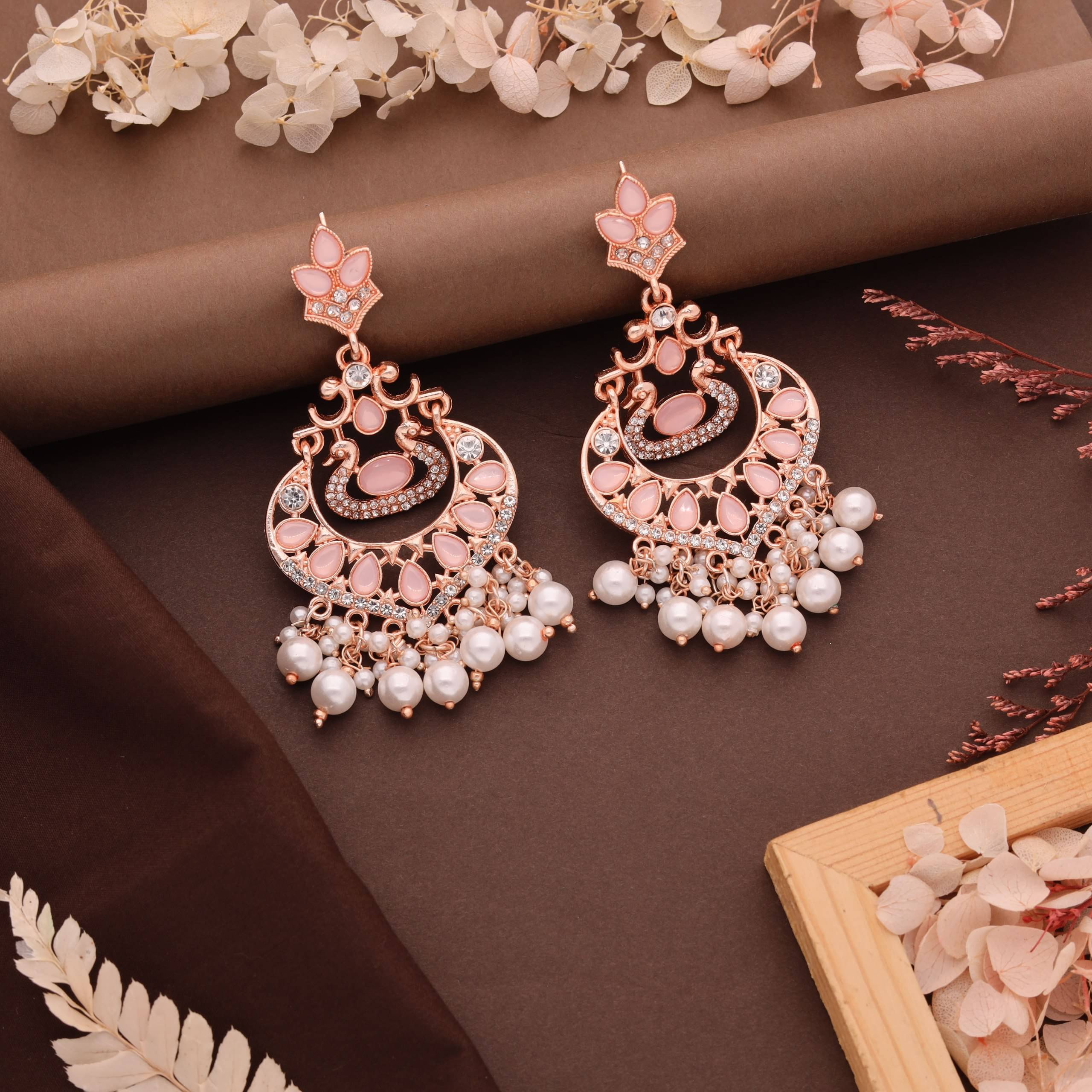     			MGSV Peach Chandbalis Earrings ( Pack of 1 )