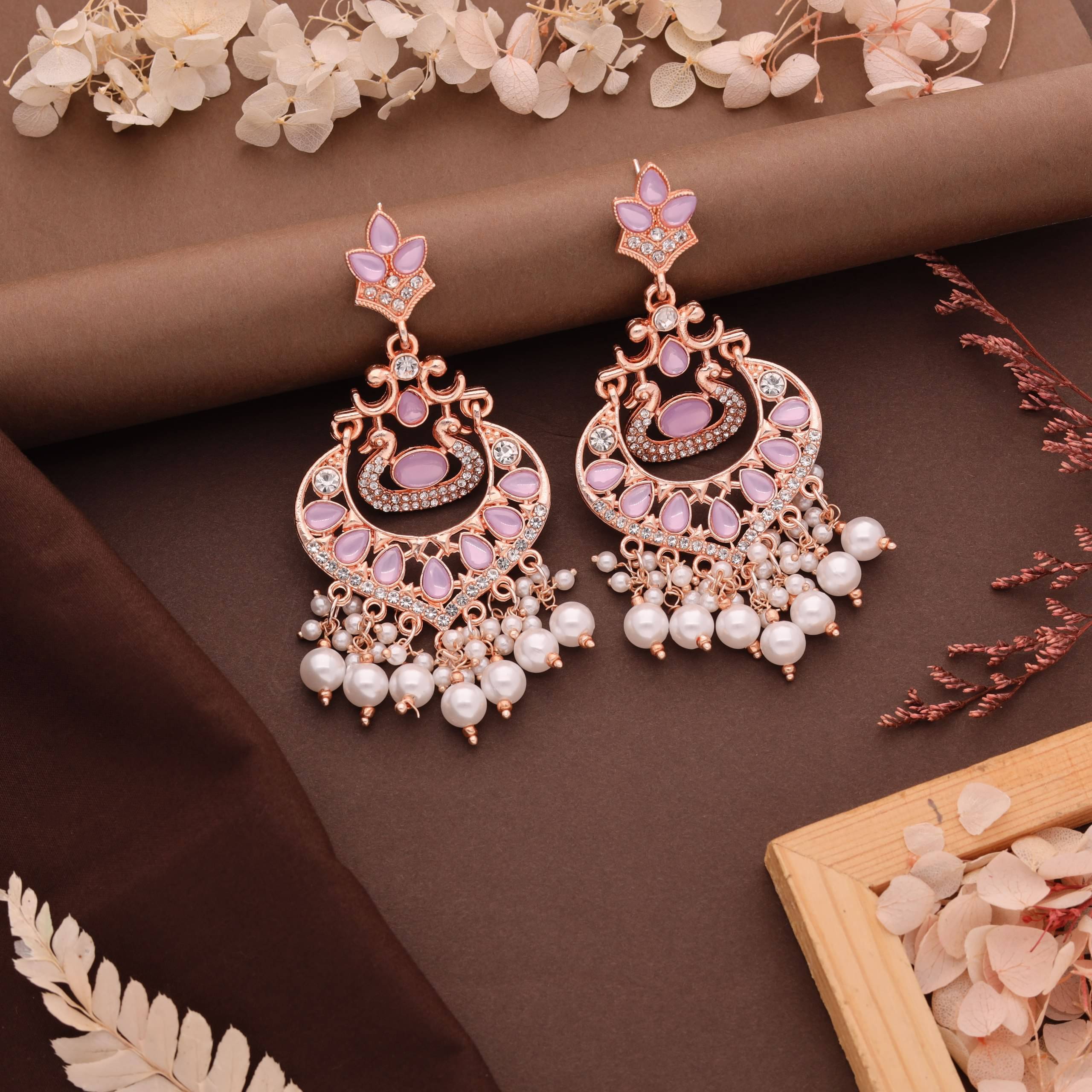     			MGSV Pink Chandbalis Earrings ( Pack of 1 )