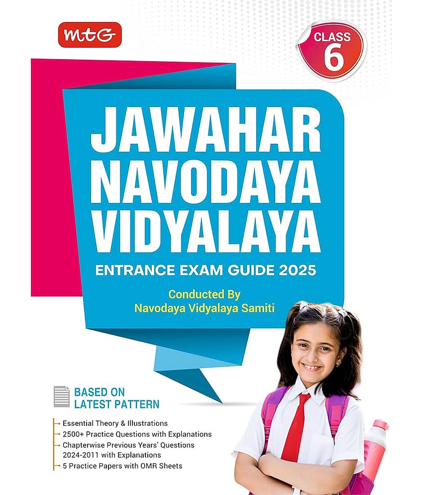 MTG Jawahar Navodaya Vidyalaya (JNV) Class 6 Guide Book with Chapterwise Previous Years Solved Question Papers For Entrance Exam 2025 (English Medium) - Stationery | Buy online on ZillyBuy