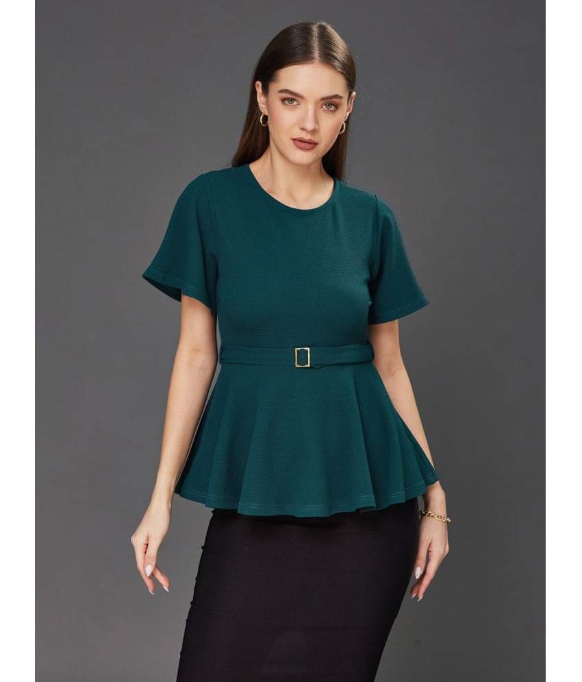 Miss Chase Women's Polyester A-Line Top ( Green ) Miss Chase Women's Polyester A-Line Top ( Green )