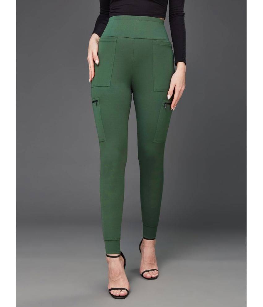     			Miss Chase - Polyester Regular Fit Green Women's Jeggings ( Pack of 1 )