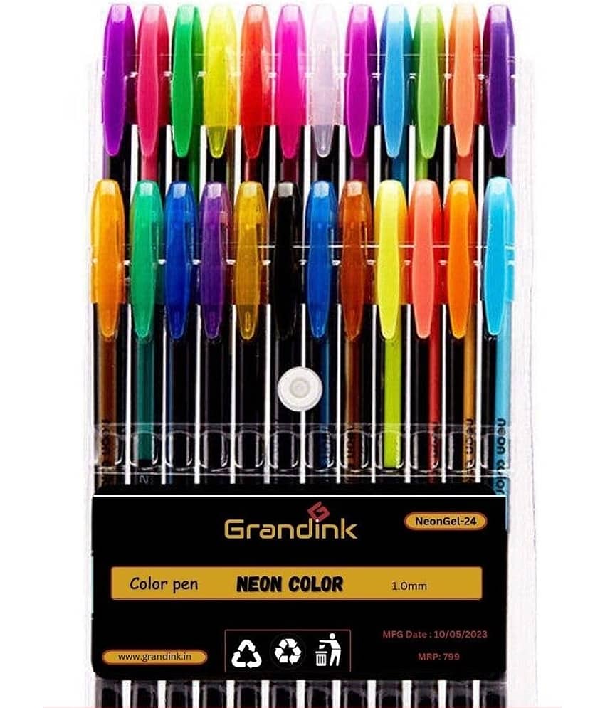 Neon Gel Pens Set Color Gel Pens, Glitter, Metallic, Neon Set, Good Gift For Coloring Kids Sketching Painting Drawing Gel Pens Set (24) Visit the ArtBee Store - Stationery | Buy online on ZillyBuy