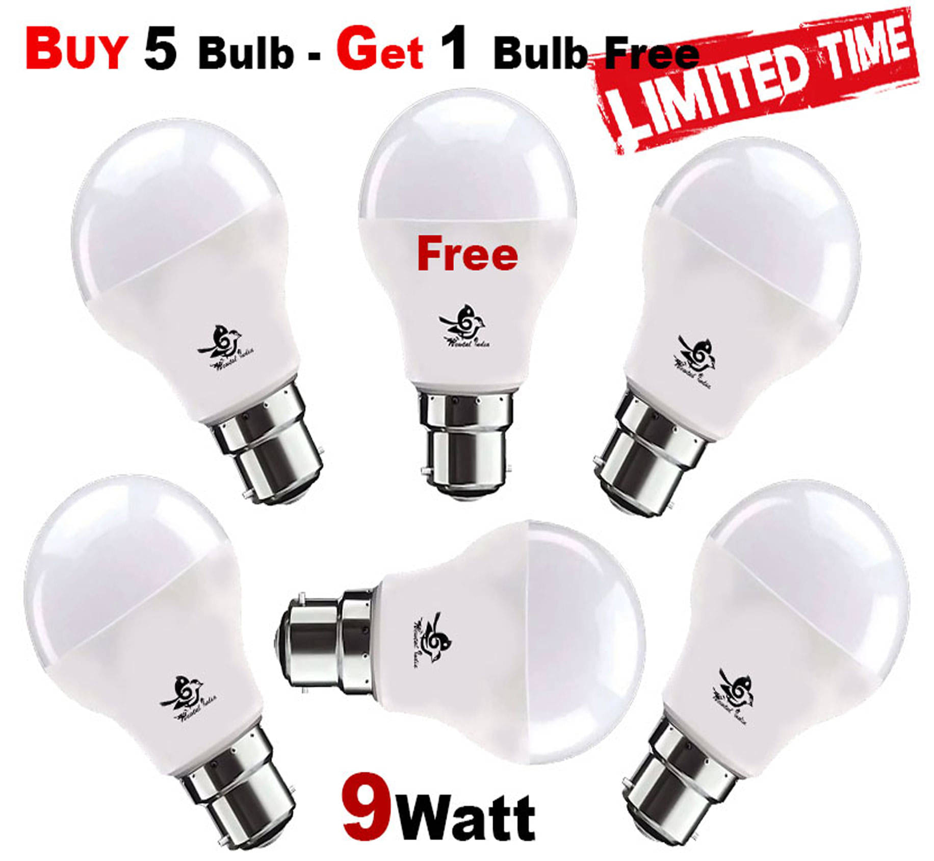     			Newtal India 9W Cool Day Light LED Bulb ( Pack of 5 )