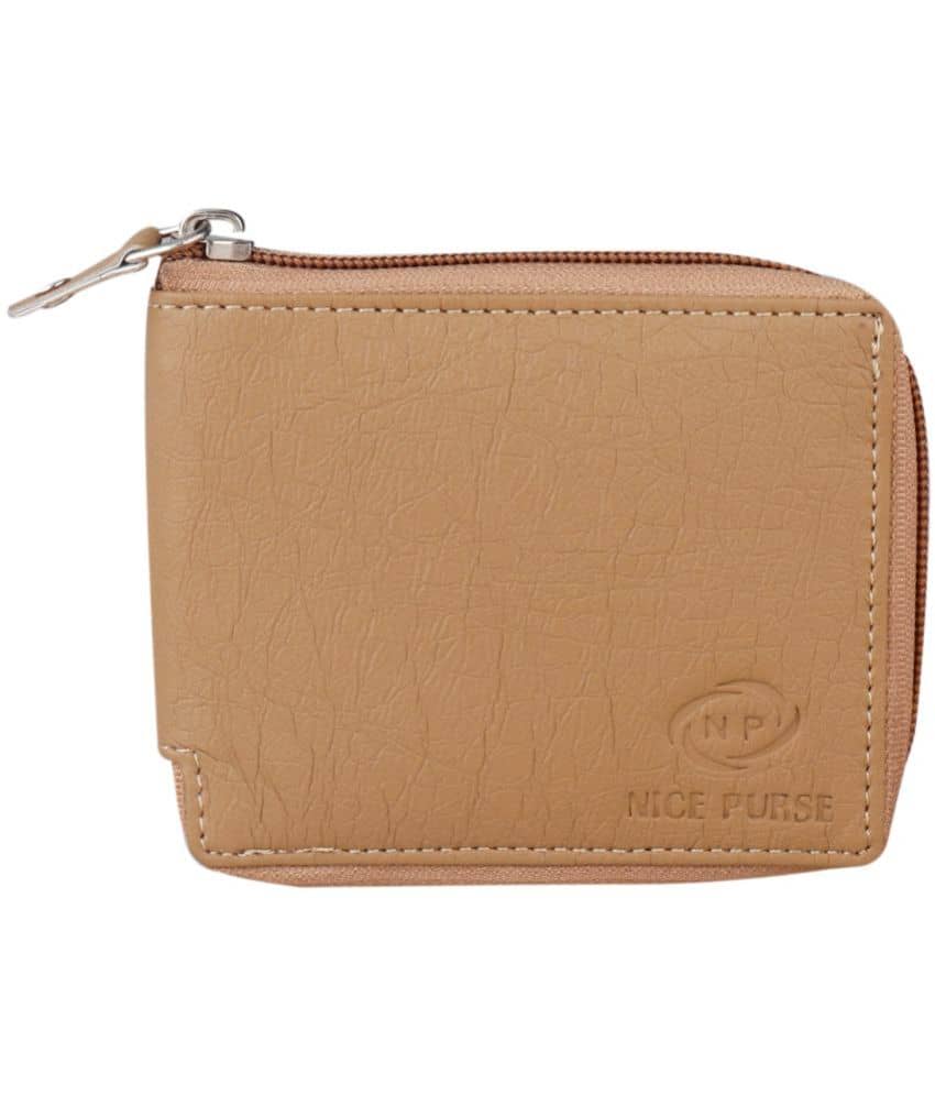 Nice Purse Beige PU Men's Zip Around Wallet ( Pack of 1 ) - Handbags | Buy online on ZillyBuy