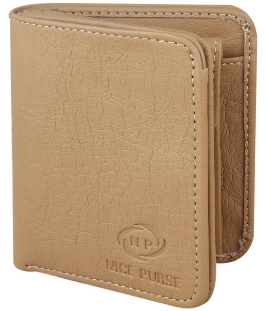 Nice Purse Beige PU Men's Two Fold Wallet,Regular Wallet ( Pack of 1 ) - Handbags | Buy online on ZillyBuy