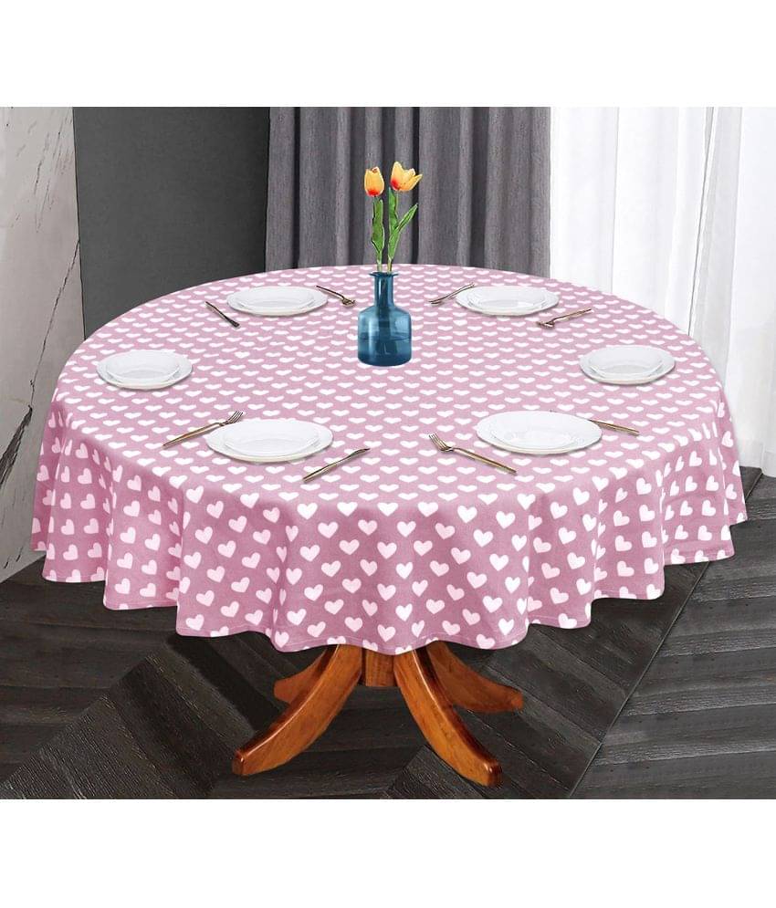 Oasis Hometex Printed Cotton 6 Seater Round Table Cover ( 152 x 152 ) cm Pack of 1 Pink Oasis Hometex Printed Cotton 6 Seater Round Table Cover ( 152 x 152 ) cm Pack of 1 Pink