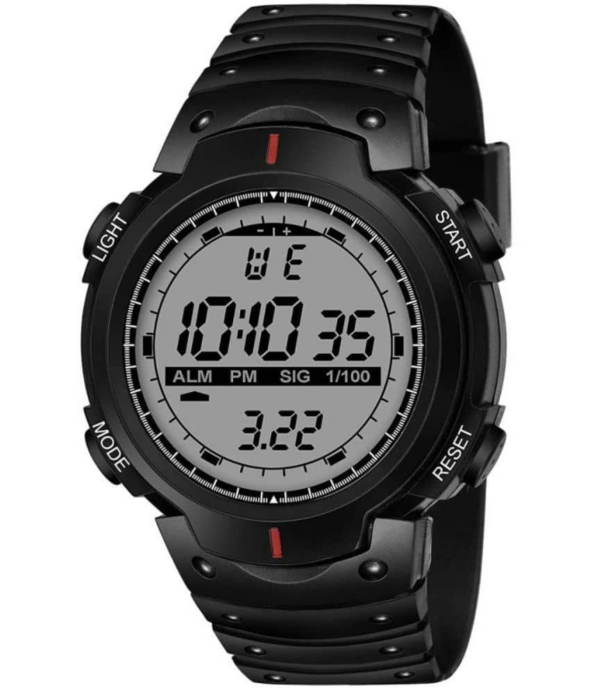 Om Collection Black Silicon Digital Men's Watch