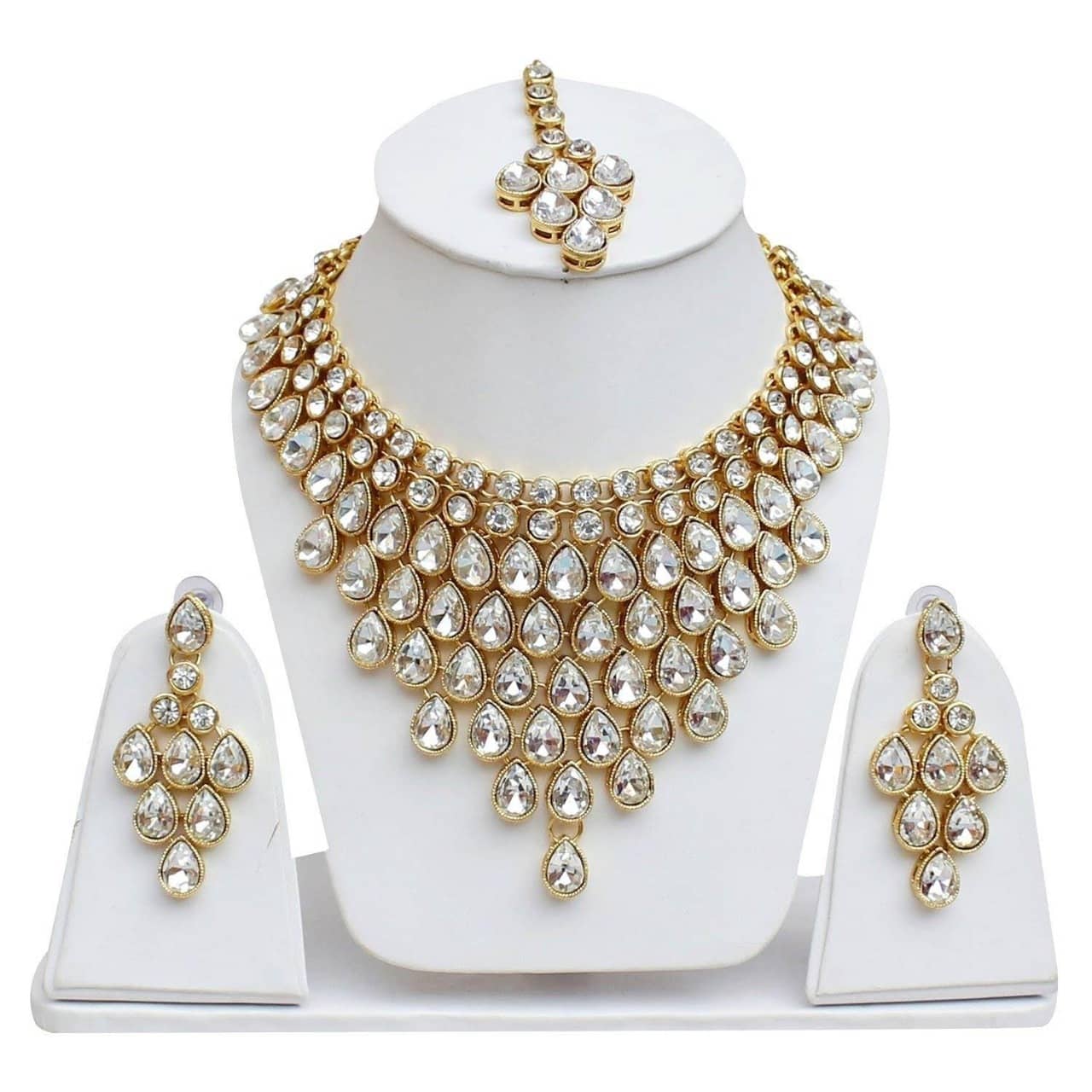 Padmavati Bangles Golden Alloy Necklace Set ( Pack of 1 )