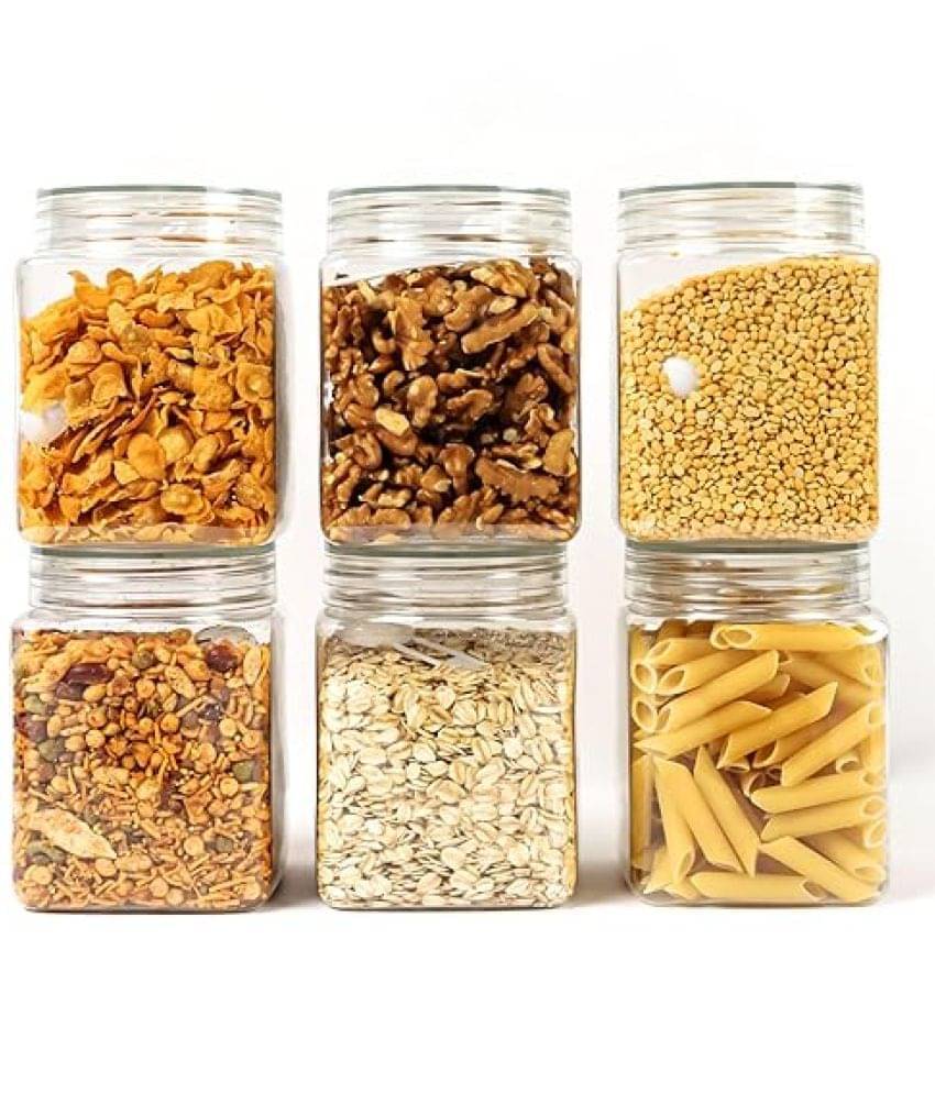 PearlPet Plastic Transparent Multi-Purpose Container ( Set of 6 ) PearlPet Plastic Transparent Multi-Purpose Container ( Set of 6 )