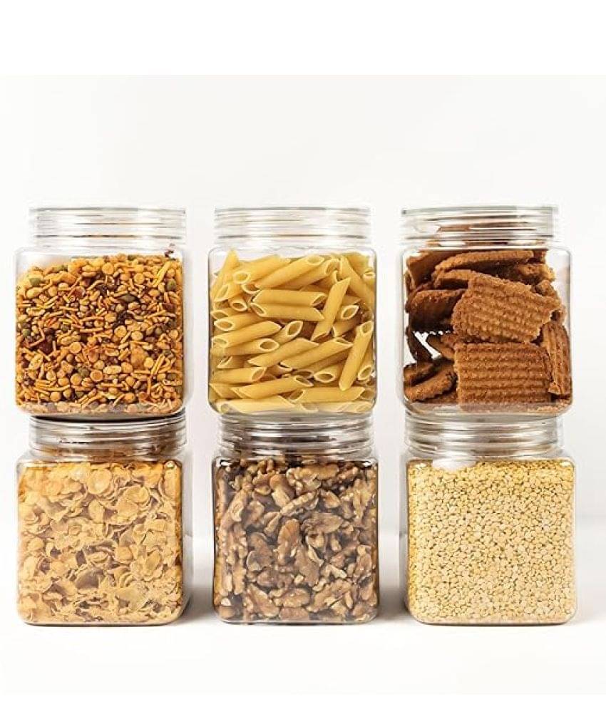PearlPet Plastic Transparent Multi-Purpose Container ( Set of 6 ) PearlPet Plastic Transparent Multi-Purpose Container ( Set of 6 )