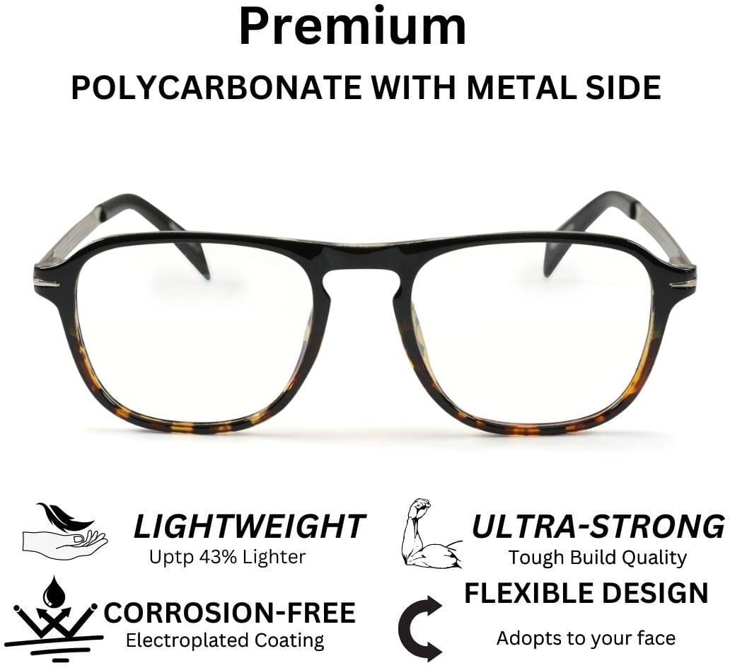     			Redex Black Square Eyeglass Frame ( Pack of 1 )