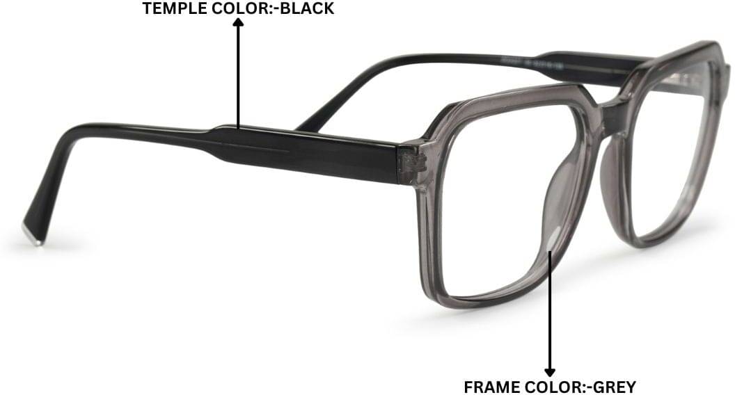 Redex Dark Grey Square Eyeglass Frame ( Pack of 1 ) Redex Dark Grey Square Eyeglass Frame ( Pack of 1 )