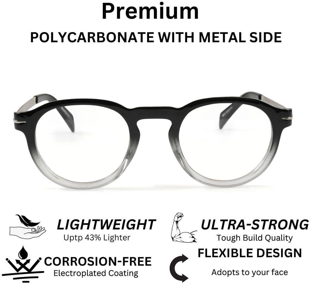     			Redex Grey Melange Round Eyeglass Frame ( Pack of 1 )