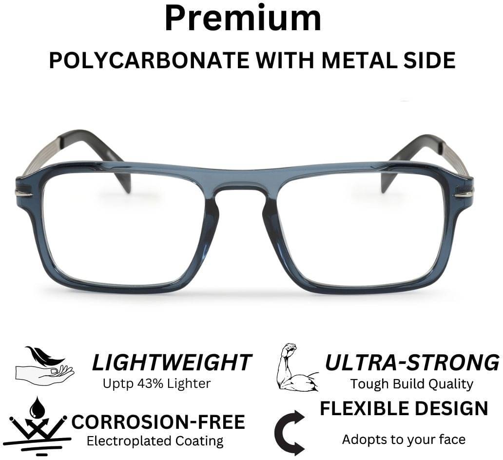 Redex Light Blue Square Eyeglass Frame ( Pack of 1 ) Redex Light Blue Square Eyeglass Frame ( Pack of 1 )