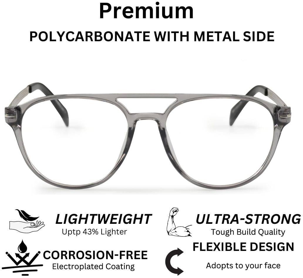     			Redex Light Grey Round Eyeglass Frame ( Pack of 1 )