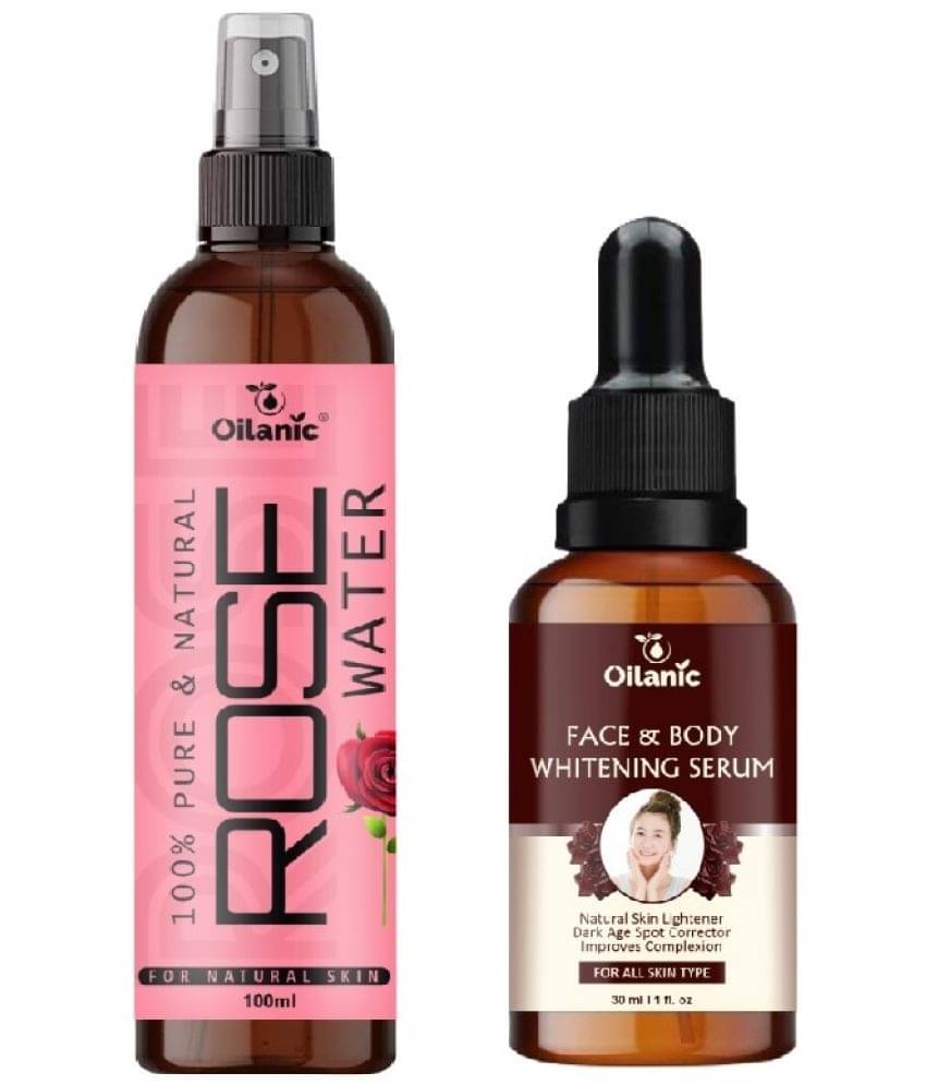 Rose Water for Refreshing, Hydrating Skin 100ml & Face and Body Whitening Serum 30ml Combo of 2 Items Rose Water for Refreshing, Hydrating Skin 100ml & Face and Body Whitening Serum 30ml Combo of 2 Items