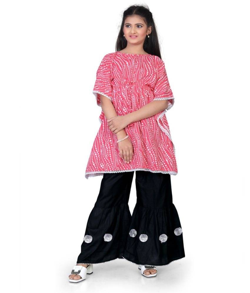     			SELVIFAB Girls Crepe Kurta and Sharara Set ( Pack of 1 , Light Pink )