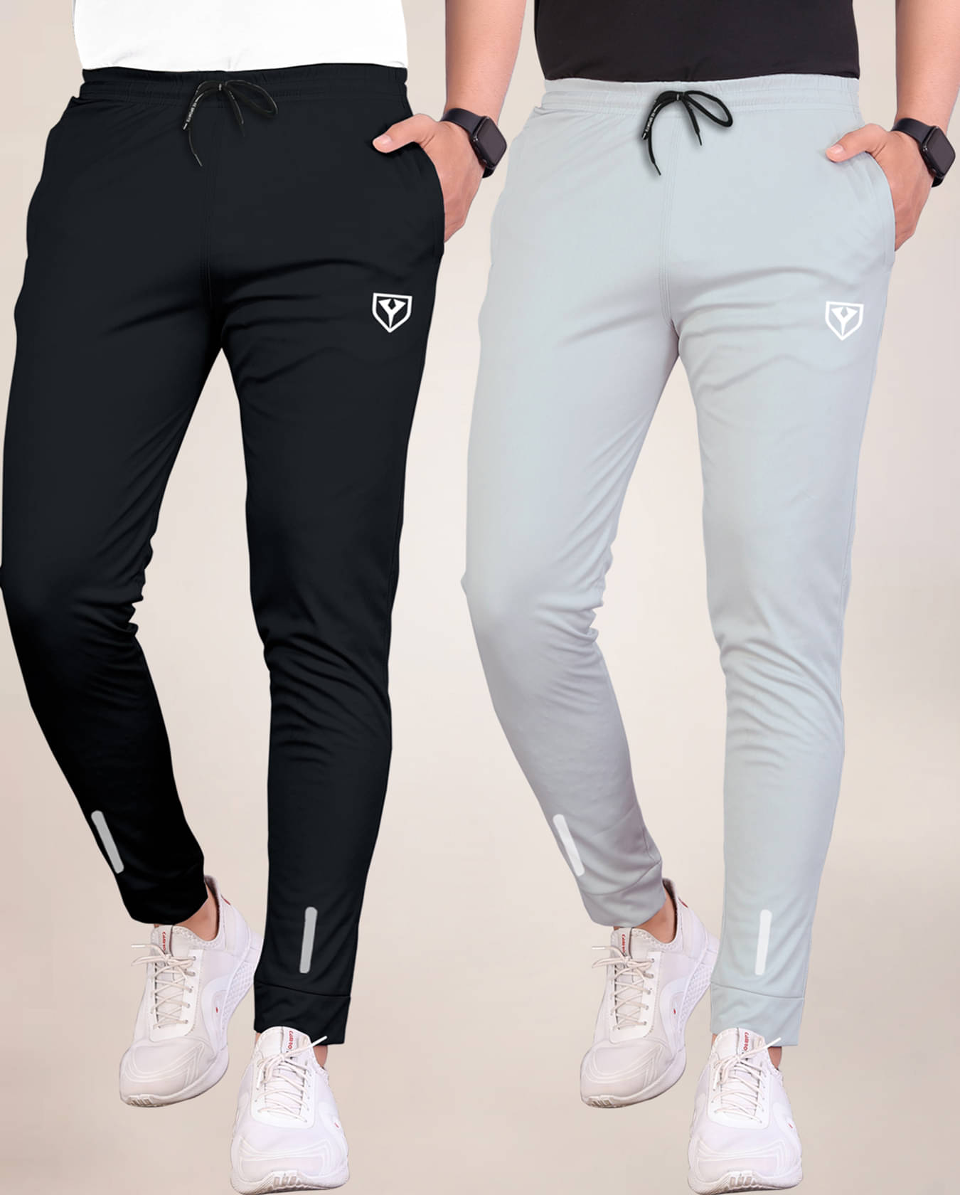 Septem Black Polyester Men's Joggers ( Pack of 2 )     			Septem Black Polyester Men's Joggers ( Pack of 2 )