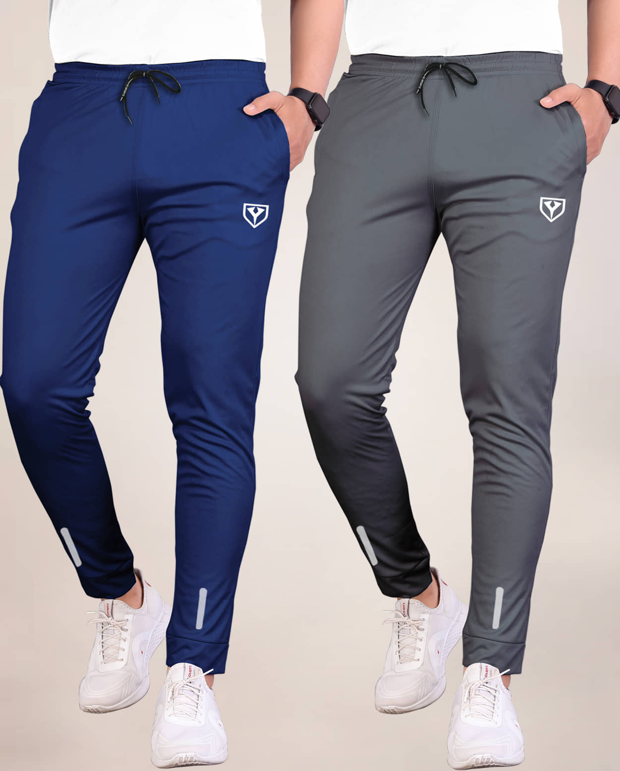 Septem Black Polyester Men's Joggers ( Pack of 2 ) - Track Pants | Buy online on ZillyBuy
