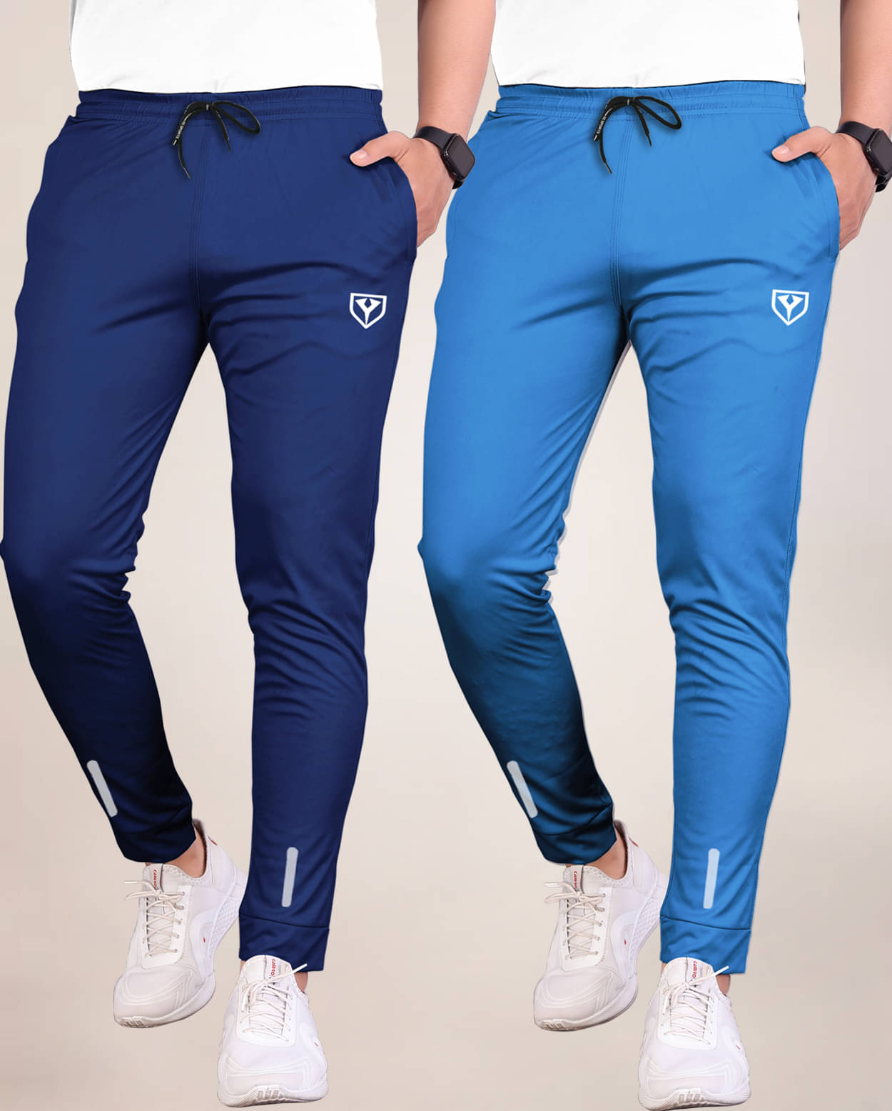 Septem Navy Polyester Men's Sports Joggers ( Pack of 2 )     			Septem Navy Polyester Men's Sports Joggers ( Pack of 2 )