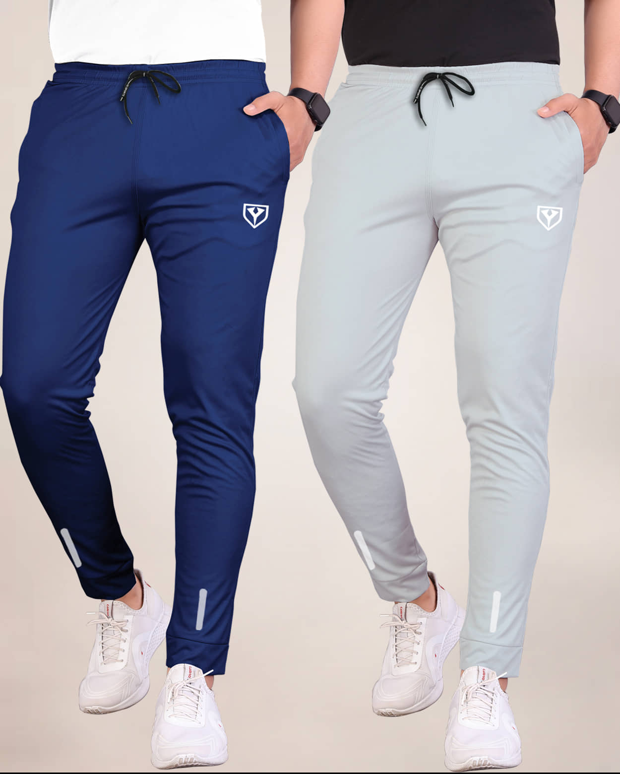 Septem Navy Blue Polyester Men's Sports Joggers ( Pack of 2 ) - Track Pants | Buy online on ZillyBuy