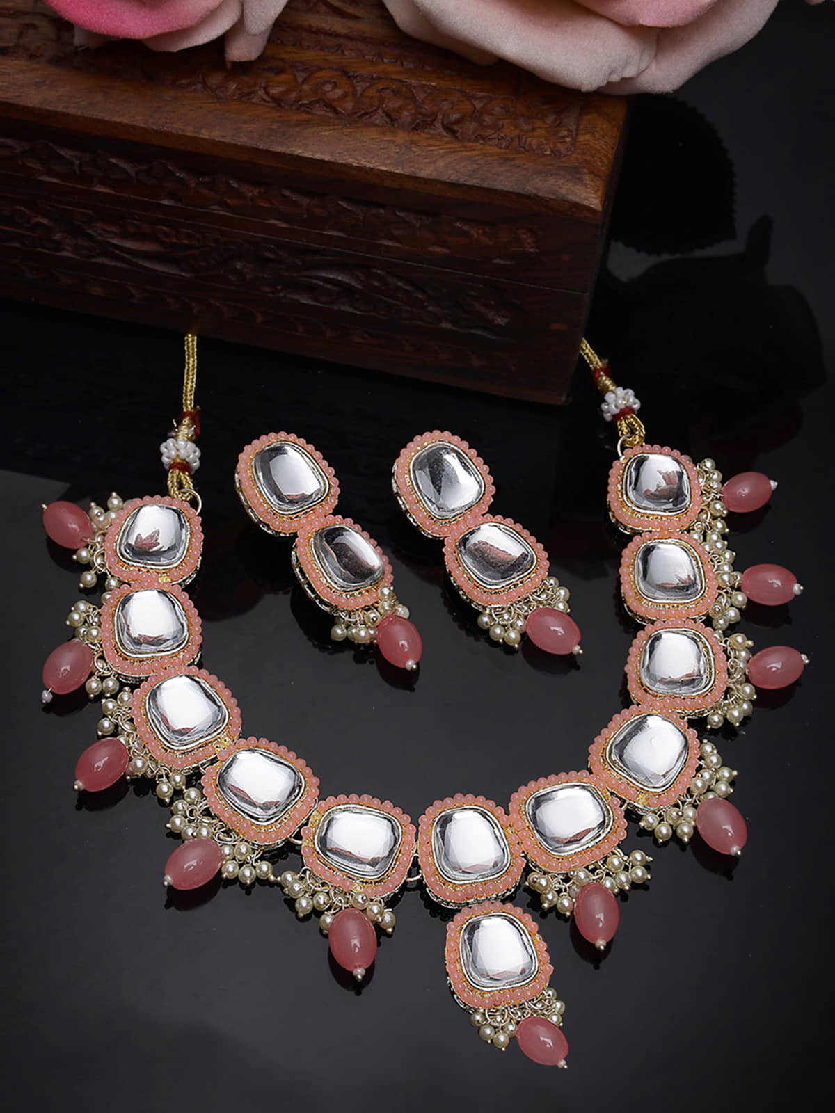 Studio Sukkhi Pink Alloy Necklace Set ( Pack of 1 )