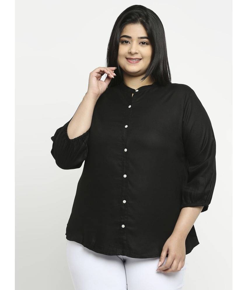     			Style Quotient by NOI Women Solid Rayon Shirt ( Black )