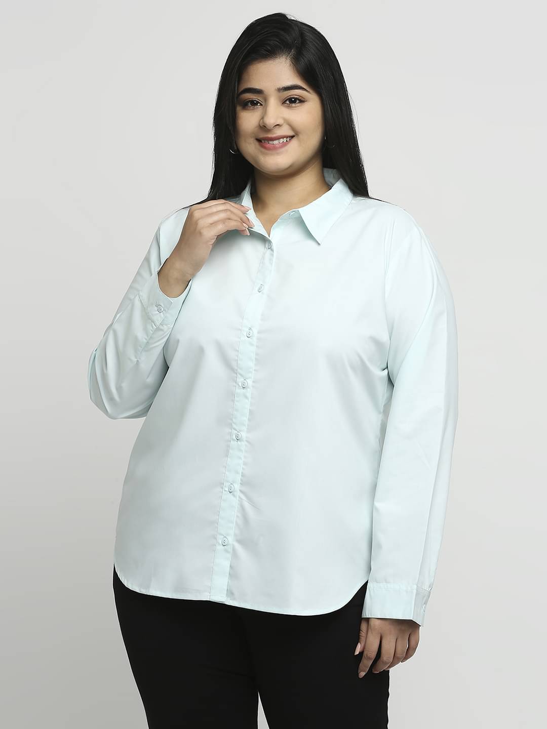 Style Quotient by NOI Blue Cotton Women's Shirt Style Top ( Pack of 1 ) Style Quotient by NOI Blue Cotton Women's Shirt Style Top ( Pack of 1 )