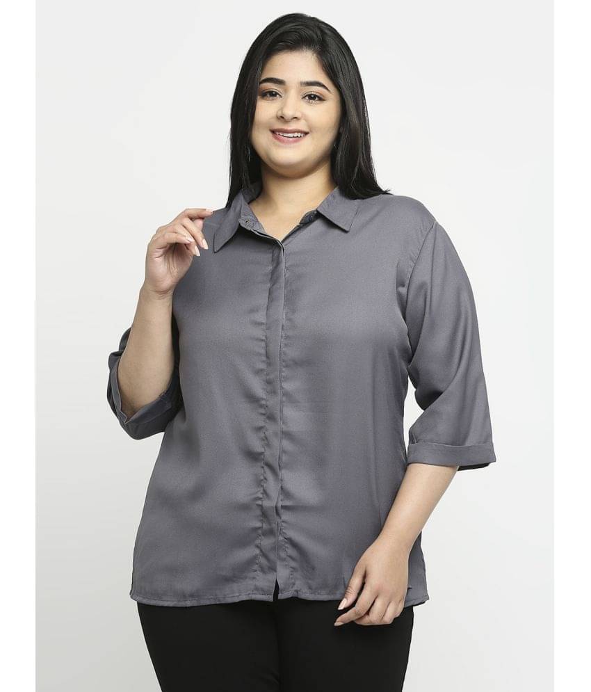 Style Quotient by NOI Women Solid Polyester Shirt ( Grey ) Style Quotient by NOI Women Solid Polyester Shirt ( Grey )
