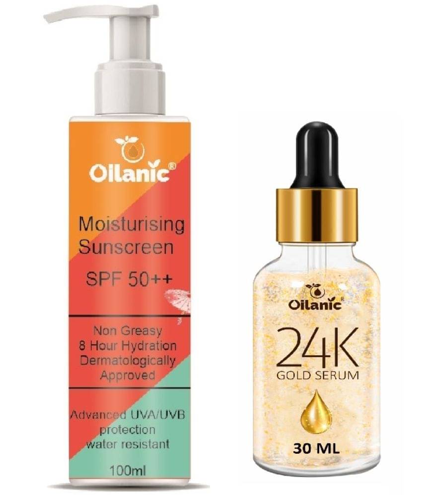 Sunscreen With SPF 50++ Protects from UVA/UVB 100ml & 24K Gold Serum for Remove Dark Spots 30ml Combo of 2 Items Sunscreen With SPF 50++ Protects from UVA/UVB 100ml & 24K Gold Serum for Remove Dark Spots 30ml Combo of 2 Items