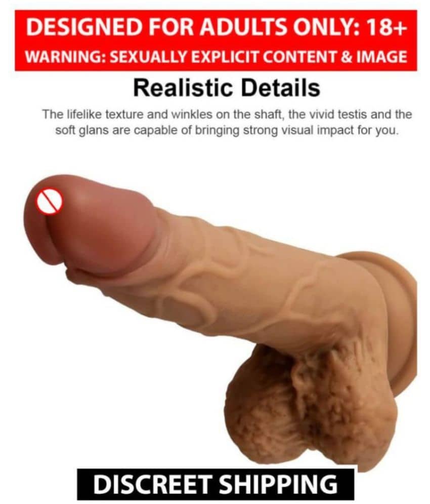 Super Premium Quality Suction Base 8 Inch Pink Head Skin Dildo For Women By Naughty World