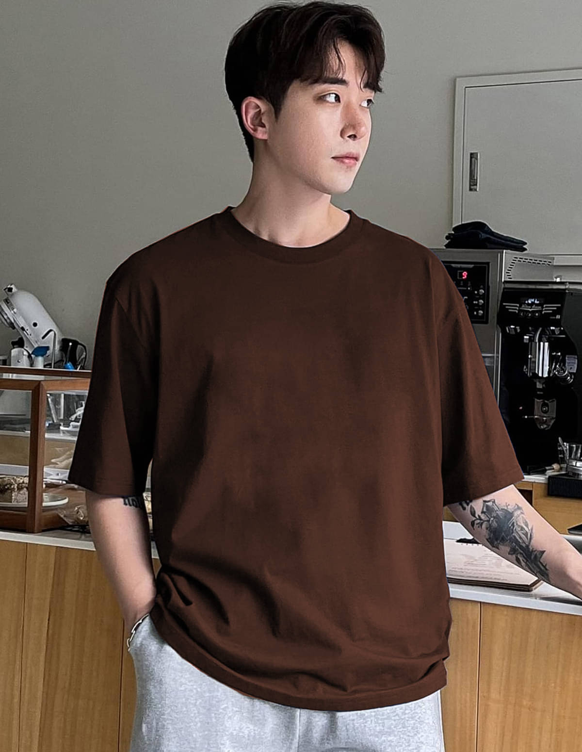     			VIOUR Pack of 1 Cotton Blend Relaxed Fit Men's T-Shirt ( Brown )