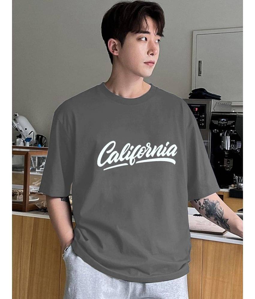 VIOUR Pack of 1 Cotton Blend Relaxed Fit Men's T-Shirt ( Grey ) VIOUR Pack of 1 Cotton Blend Relaxed Fit Men's T-Shirt ( Grey )