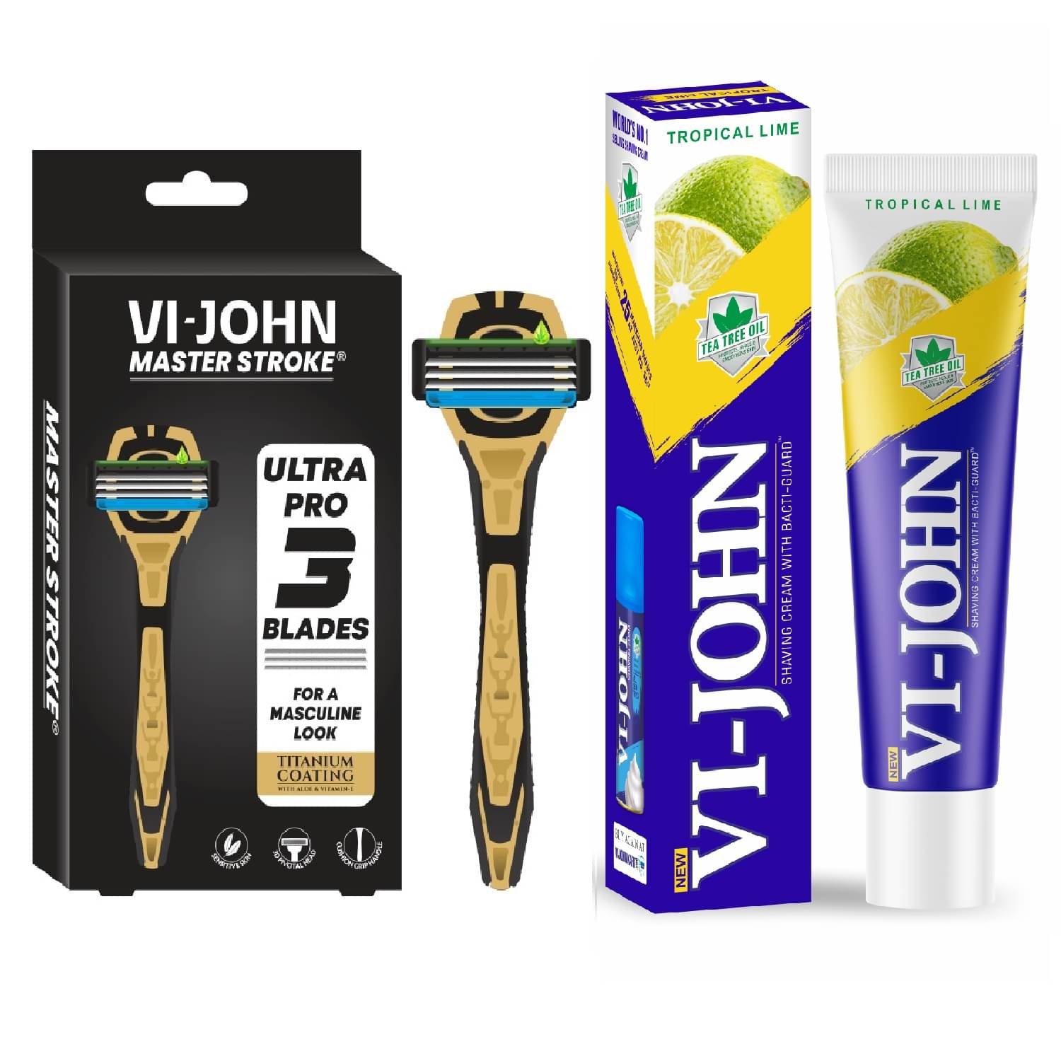     			Vi-John Razor 3B & Lime Shaving Cream 125 g