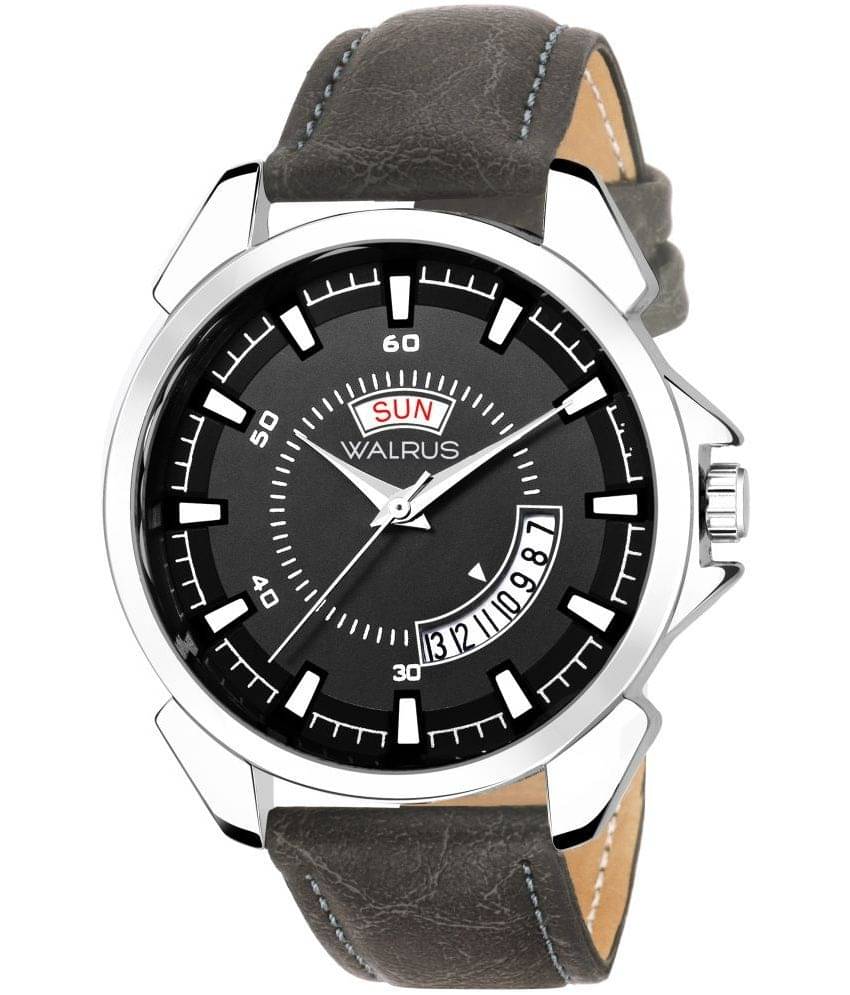    			Walrus Black Leather Analog Men's Watch