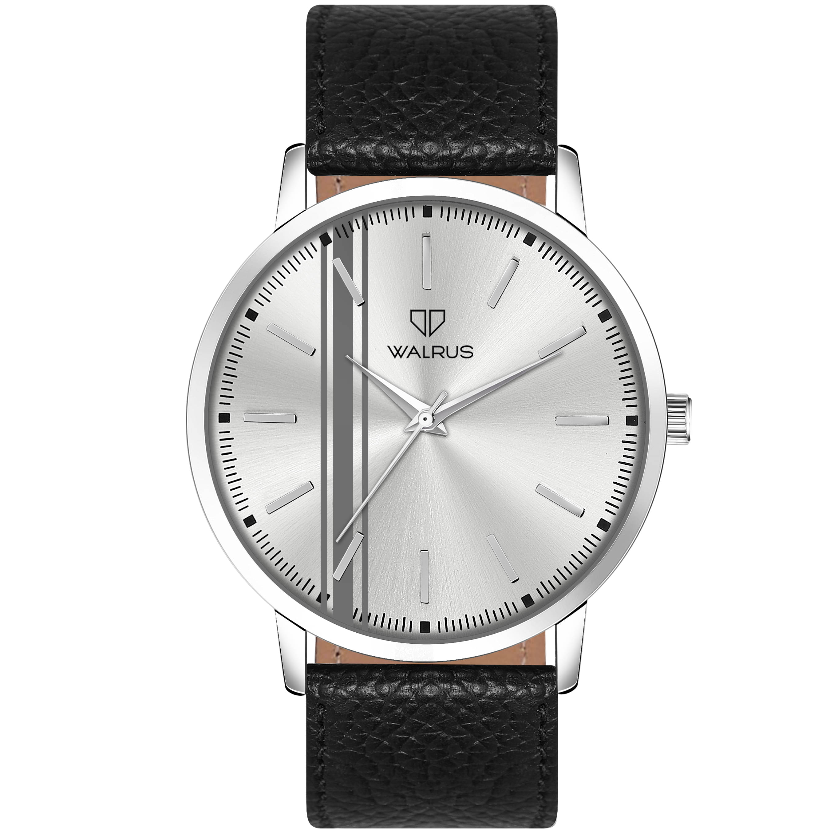     			Walrus Black PU Analog Men's Watch