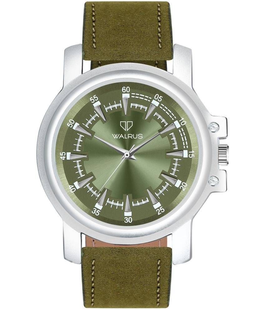     			Walrus Green PU Analog Men's Watch