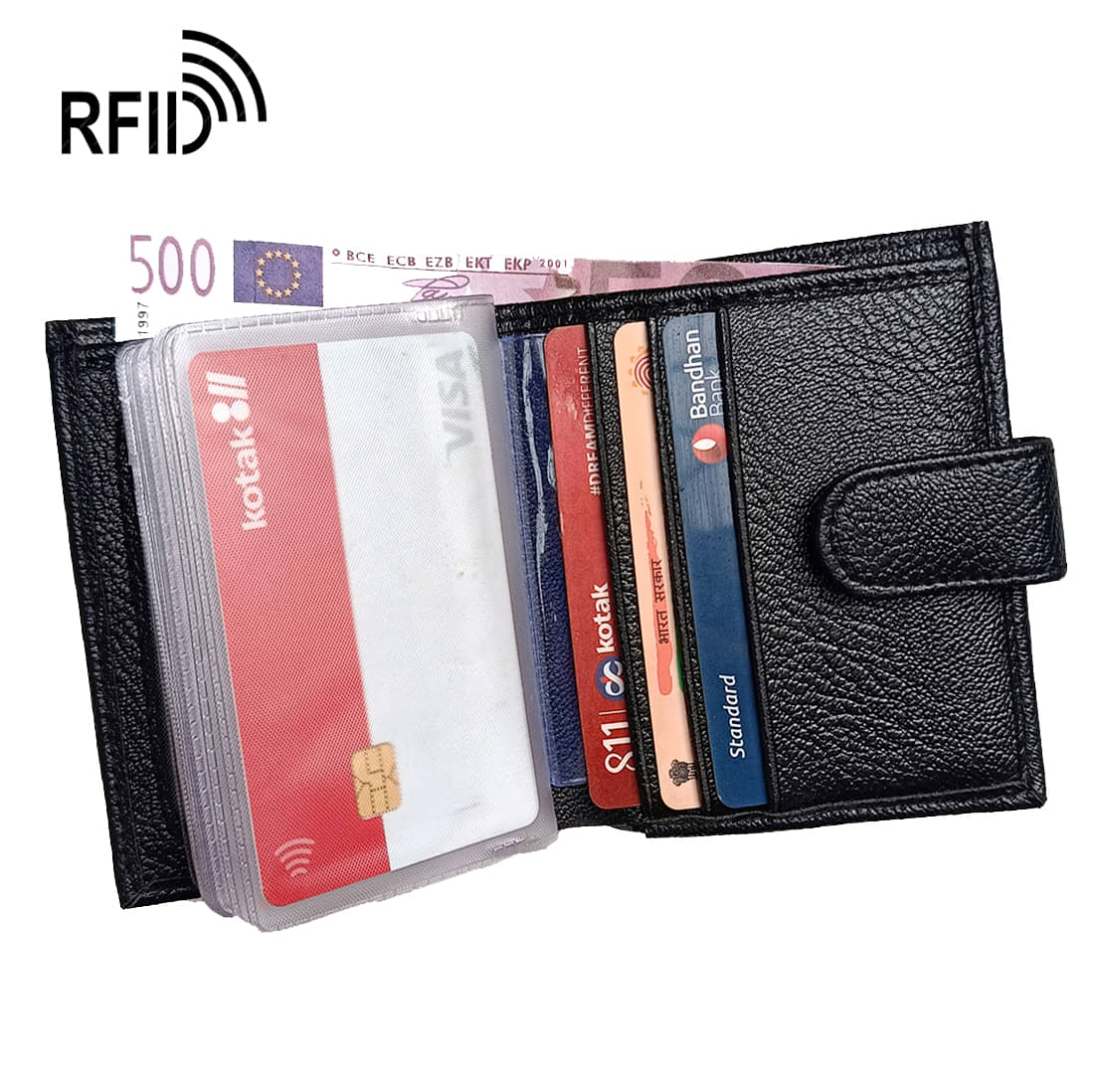Wingers Black Faux Leather Men's RFID Wallet ( Pack of 1 ) - Handbags | Buy online on ZillyBuy