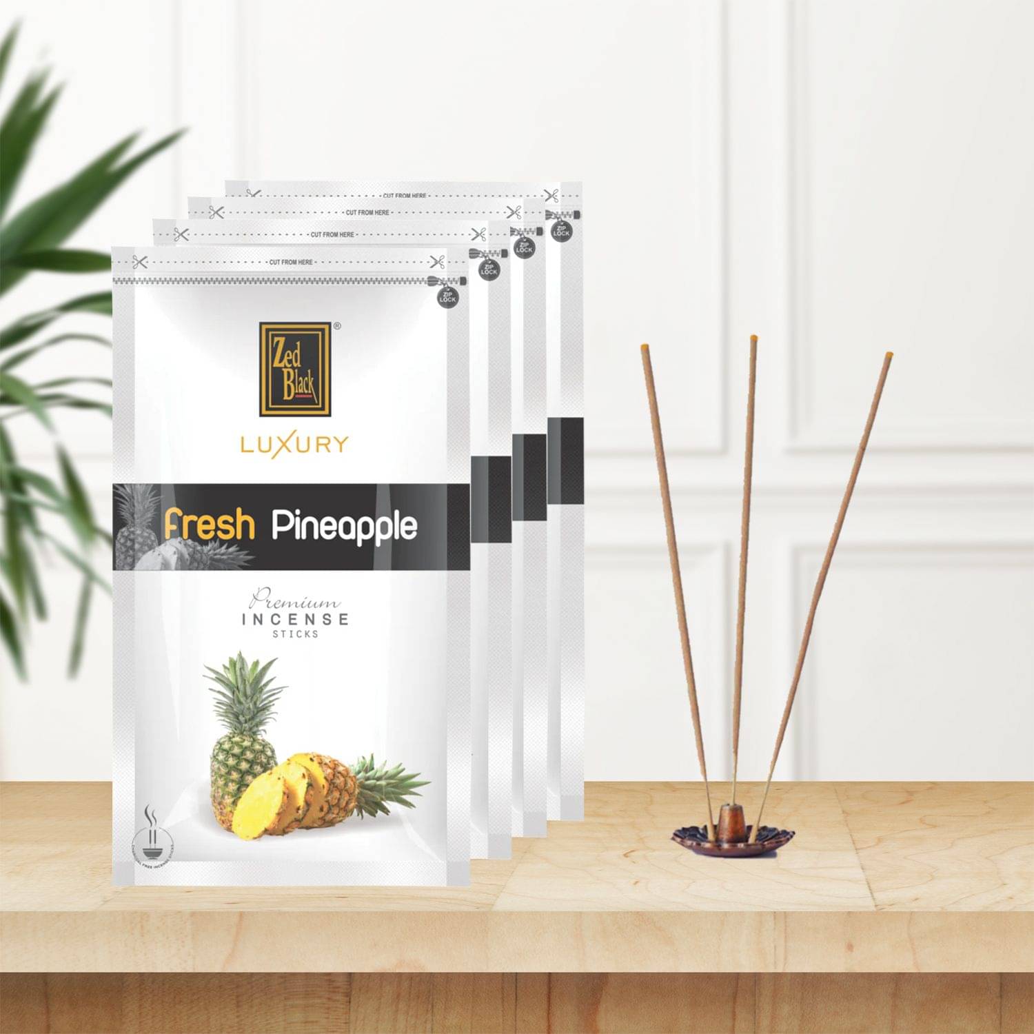     			Zed Black Incense Dhoop Cone Pineapple( Pack of 4 )