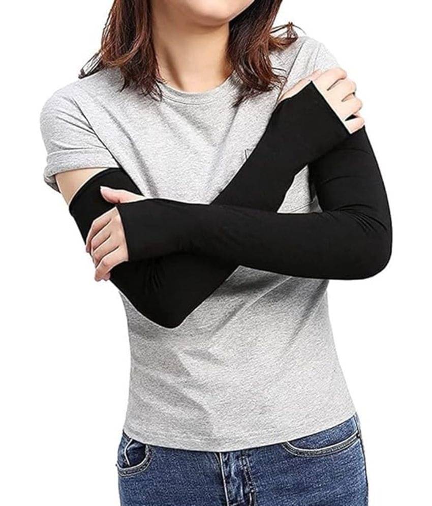 ATIPRIYA Black Solid Riding Sleeves ( Single Set ) ATIPRIYA Black Solid Riding Sleeves ( Single Set )