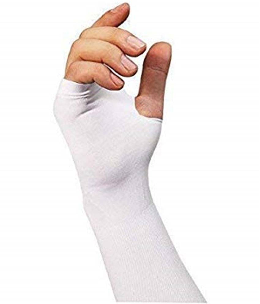     			ATIPRIYA White Solid Riding Sleeves ( Single Set )