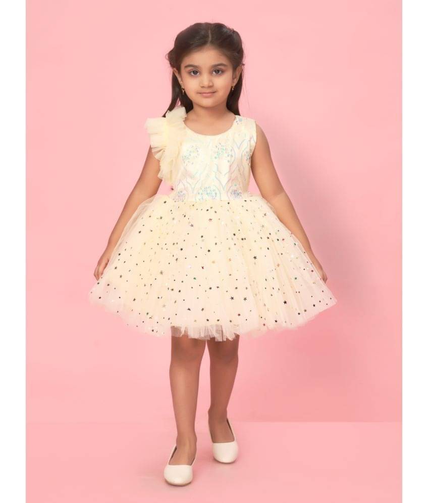 Aarika Net Fit And Flare Dress For Girls ( Pack of 1 , Green ) Aarika Net Fit And Flare Dress For Girls ( Pack of 1 , Green )