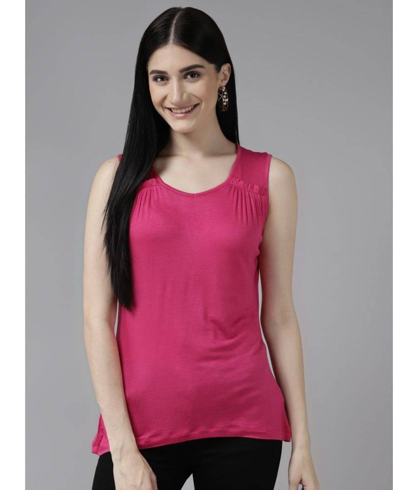 Aarika Women's Cotton Blend Regular Top ( Pink ) Aarika Women's Cotton Blend Regular Top ( Pink )