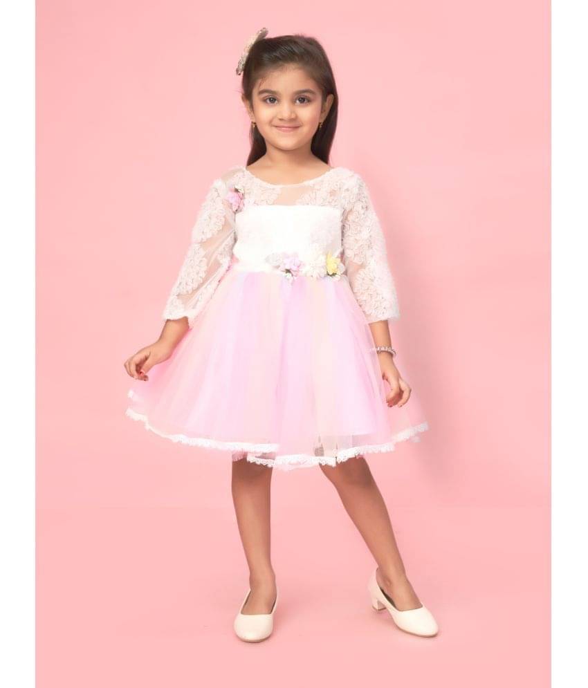 Aarika Net Fit And Flare Dress For Girls ( Pack of 1 , Pink ) Aarika Net Fit And Flare Dress For Girls ( Pack of 1 , Pink )