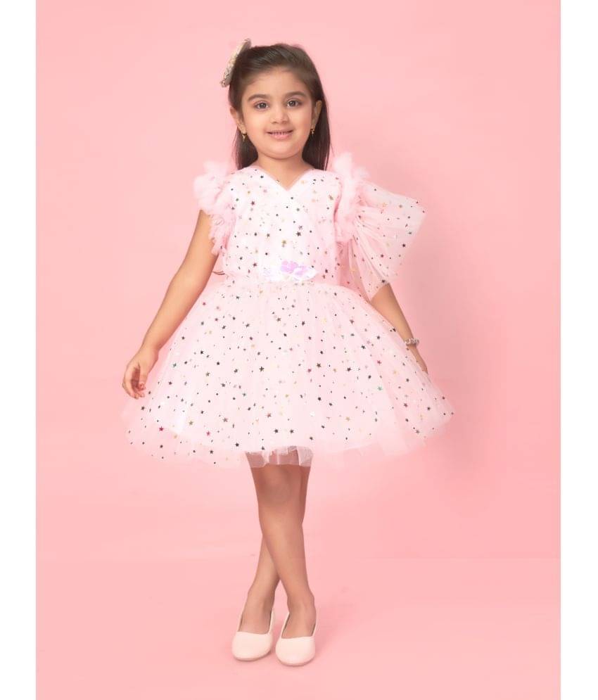 Aarika Net Fit And Flare Dress For Girls ( Pack of 1 , Pink ) Aarika Net Fit And Flare Dress For Girls ( Pack of 1 , Pink )