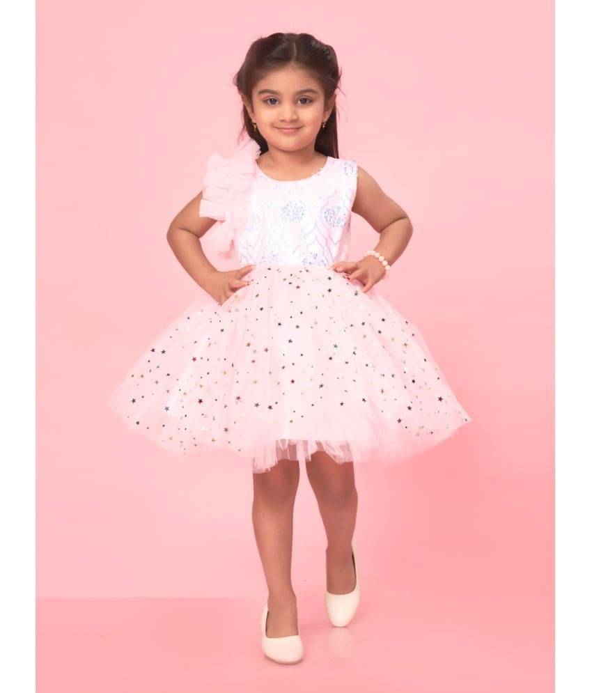 Aarika Net Fit And Flare Dress For Girls ( Pack of 1 , Pink ) Aarika Net Fit And Flare Dress For Girls ( Pack of 1 , Pink )
