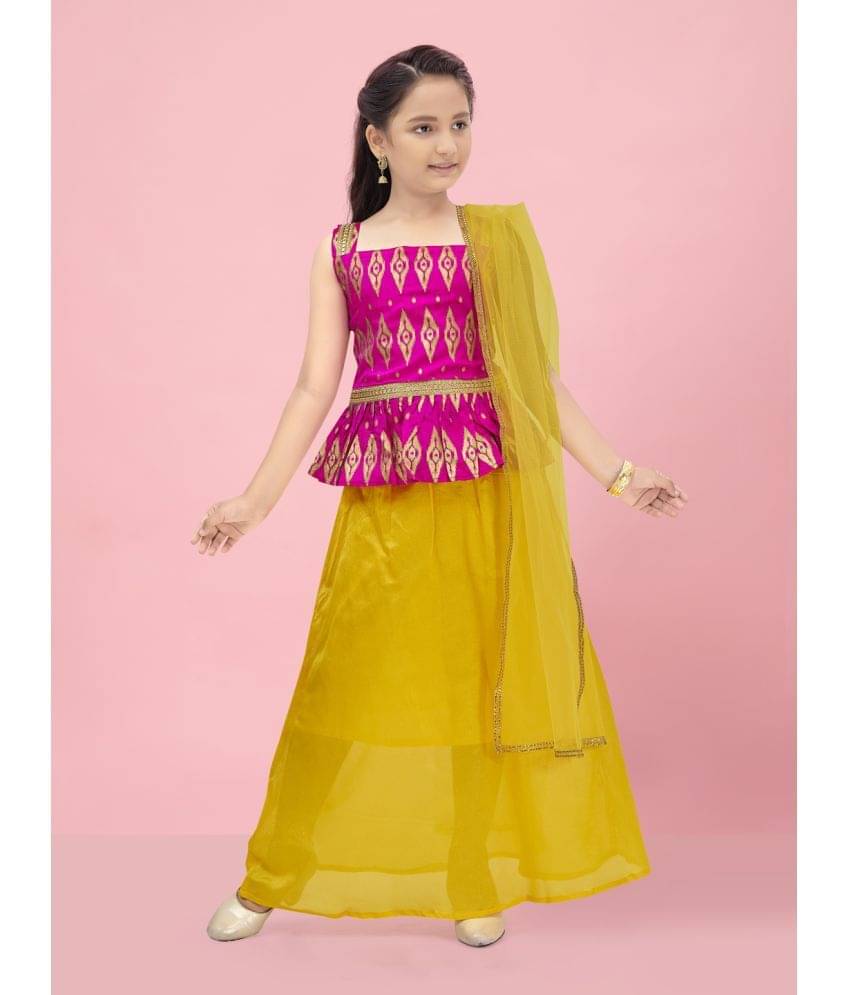     			Aarika Silk Lehenga Choli Set For Girls ( Pack of 1 , Pink )