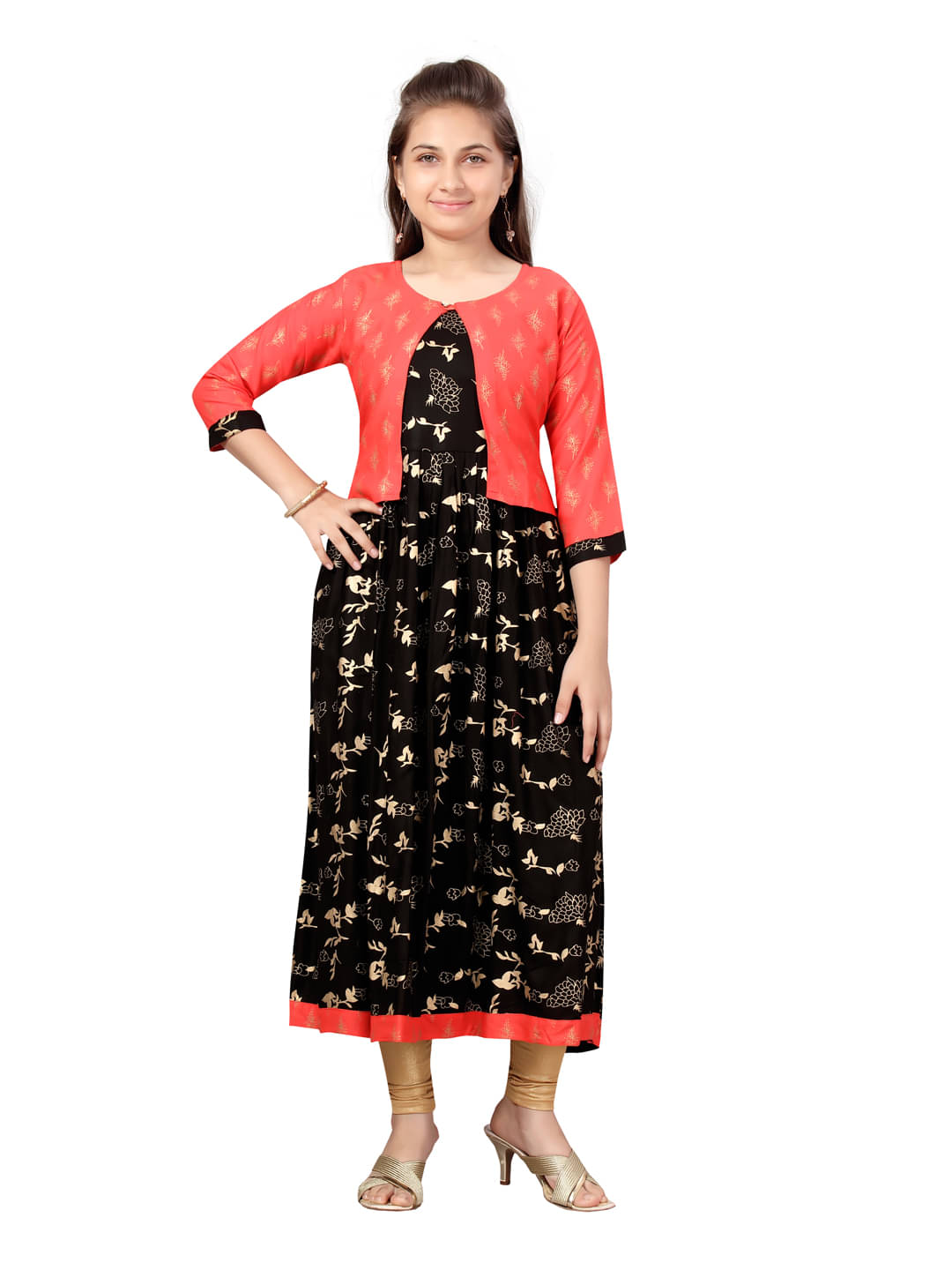     			Aarika Girls Cotton Kurti ( Pack of 1 , Red )