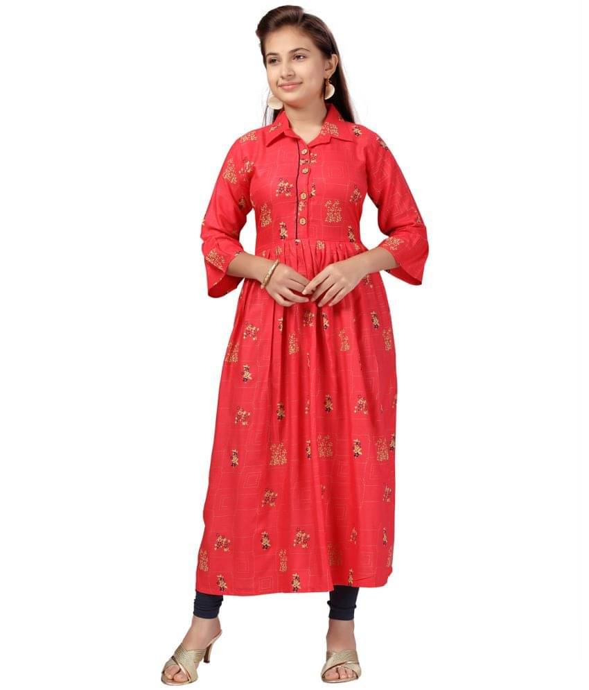     			Aarika Girls Cotton Kurti ( Pack of 1 , Red )